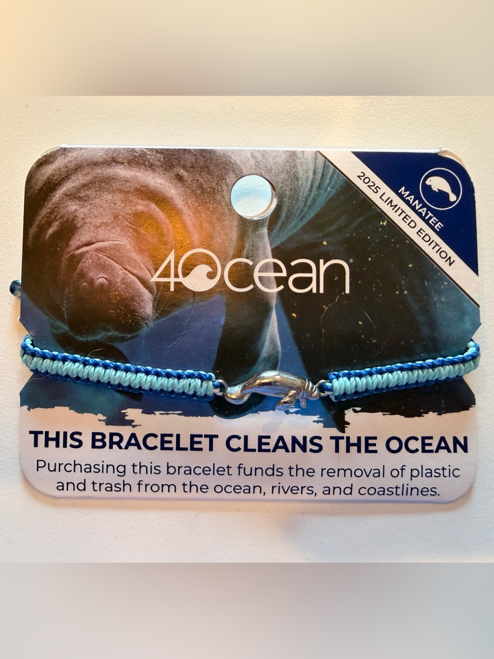 4Ocean Limited Edition Manatee Braided Bracelet with Manatee Charm